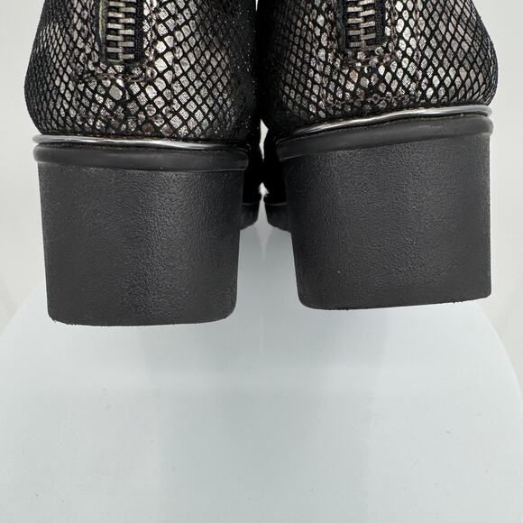 The Flexx Milky Way wedge ankle bootie 9.5 black silver metallic suede leather - Picture 7 of 10